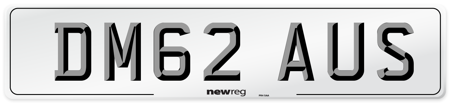 DM62 AUS Number Plate from New Reg